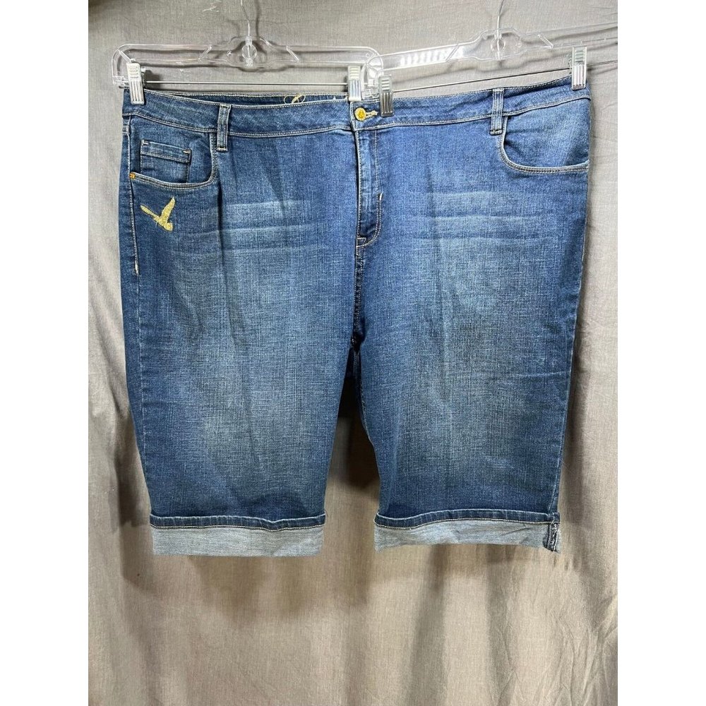 G Unit Look Into My Eyes To Know What I Mean Shorts Womens 24 Blue Denim Ladies